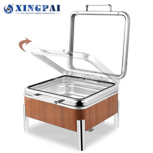 XINGPAI Autres fournitures pour hôtels et restaurants Ensembles de chauffe-plats carrés 6L Ensemble de chauffe-plats en acier inoxydable pour <span class=keywords><strong>buffet</strong></span> - Product Image 5