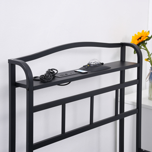 Cadre de lit en métal de luxe moderne de haute qualité avec sommier à lattes, tête et <span class=keywords><strong>pied</strong></span> de lit, et base de matelas anti-grincement - Product Image 2