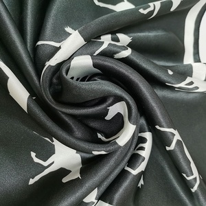 NO MOQ Custom <strong>White</strong> Horse <strong>Black</strong> Headband Hair Bandana Square Neck Pure Silk <strong>Scarf</strong> for Women - Product Image 4