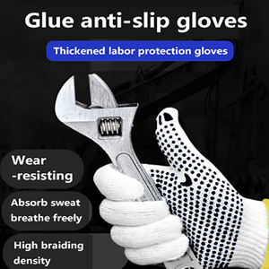 Vente en gros Gants de travail de sécurité enduits de <span class=keywords><strong>PVC</strong></span> tricotés à pois résistants en coton <span class=keywords><strong>noir</strong></span> - Product Image 4