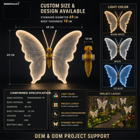 MOMOVALLEY - Escultura Animada en 3D con Motivo de Mariposa en Movimiento, Decoración Dinámica para Paisajes Comerciales, Festivales, Parques Temáticos y Exteriores