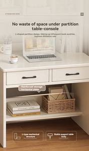 2025 youtai משולב שולחנות מעץ מלא עם מגירות ומדף ספרים לחדר מחשב - Product Image 6