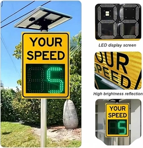 ป้ายแสดงความเร็วแบบเรดาร์ LED ป้ายเตือนความเร็วจราจร ป้ายแสดงผลความเร็วแบบดิจิทัลเพื่อความปลอดภัยบนถนน - Product Image 1