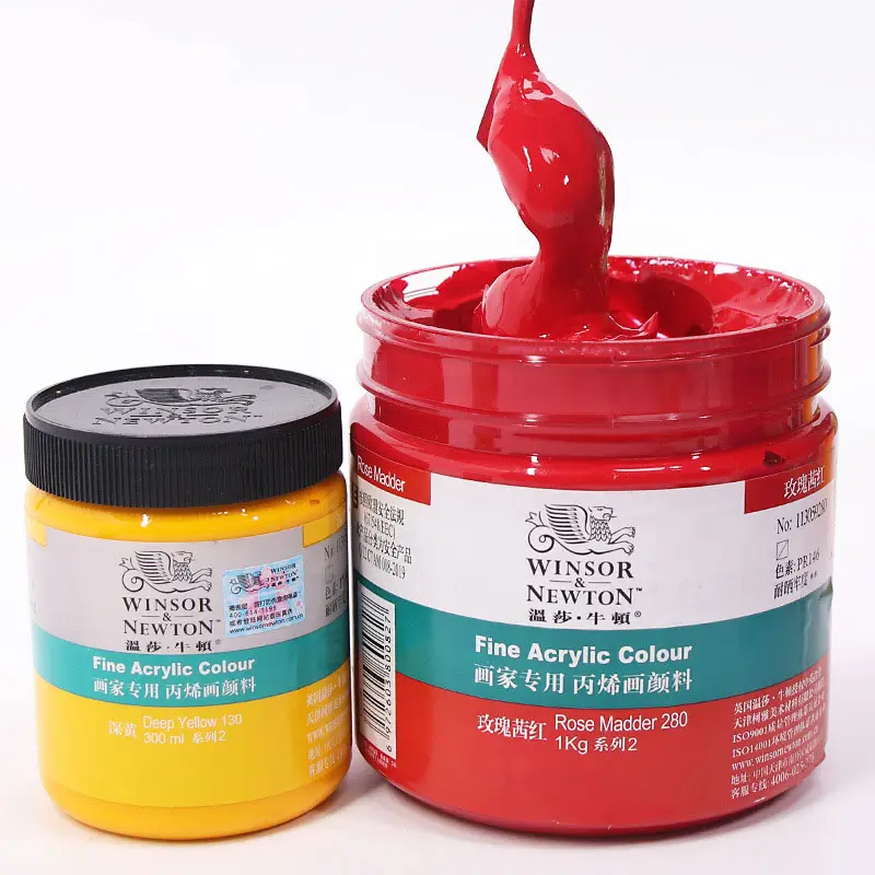 Bview Art Winsor & Newton 1000Ml 1L 30 Verschillende Kleuren Acryl Kleur Verf Voor Canvas Hout Stof Lederen Karton