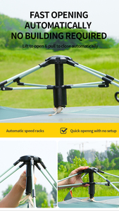 Attrezzatura per <span class=keywords><strong>Campeggio</strong></span> e Alpinismo <span class=keywords><strong>Tenda</strong></span> Verde Impermeabile a Quattro Stagioni con Apertura Automatica Rapida a Doppio Strato - Product Image 5