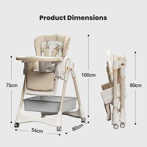 Baby High Chair Portable High Quality Baby Eating Chair Dining Comfortable Space Saving High Chair Adjustable - Product Image 4