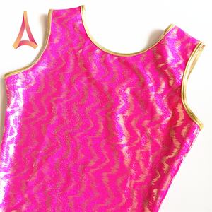 Réglables de gymnastique pour filles, hologramme rose avec ondes dorées, 1 pièce - Product Image 3