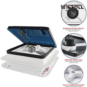 Nouveau ventilateur de toit WINFULL 12V avec lumière LED, levage manuel réversible pour camping-car - Product Image 5
