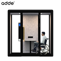 Cabine de réunion insonorisée pour bureau, poste de travail silencieux, station de travail accessible, cabine téléphonique acoustique sans obstacle pour fauteuil roulant