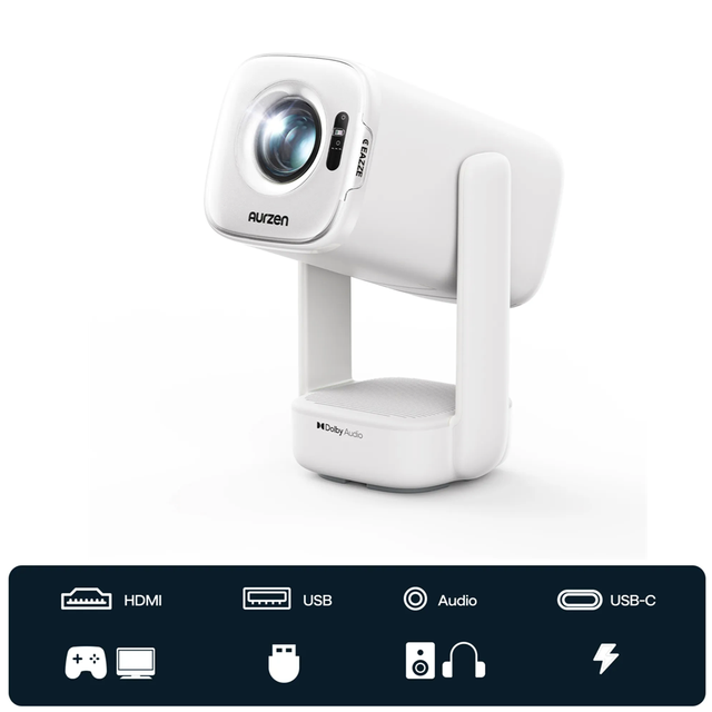 1080P Full HD Aurzen D1 Air LED 5000 Lumens Portable Home Cinema Type C Projector