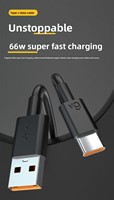 Câble de charge USB Type-C avec charge rapide 6A en PVC pour téléphones mobiles