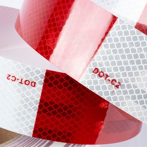 Nastro Riflettente Prismatico ad Alta Intensità, Tessuto Altamente Visibile con Perline di Vetro Rosse e Bianche, Stampabile per Applicazioni Riflettenti - Product Image 3