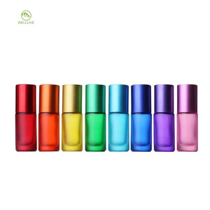 Prodotti per la cura personale 5ml 10ml arcobaleno di vetro smerigliato in acciaio rullo sulla bottiglia per la cura della pelle olio essenziale - Product Image 3