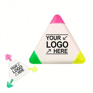 Stylo marqueur fluorescent triangulaire mini personnalisé avec logo pour la promotion publicitaire d'entreprise, cadeaux de papeterie en gros - Product Image 1