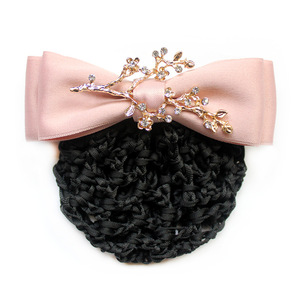 Barrette à <span class=keywords><strong>cheveux</strong></span> pour <span class=keywords><strong>femme</strong></span> avec nœud en dentelle et filet pour chignon - Polyester et métal 12cm - Product Image 6
