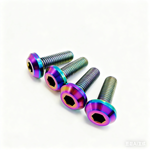 Trọng lượng nhẹ rustproof ốc vít GR5 bu lông hợp kim titan M5 M6 M8 đầy màu sắc Anodized Hex ổ cắm vít cho xe đạp xe máy xe hơi - Product Image 3
