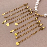Chaînes d'extension en acier inoxydable plaqué or 18 carats de 5 cm avec fermoirs à langouste, connecteurs DIY pour la fabrication de bijoux, accessoires, trouvailles