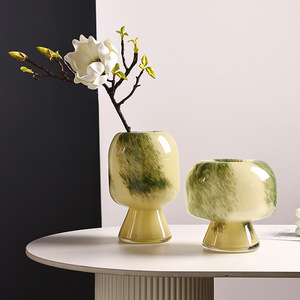 Creative Green Gradient Glass <b>Vase</b> Home Tabletop Hydroponic Decoration <b>Vase</b> Luxury <b>Decorative</b> <b>Vase</b> - Product Image 2
