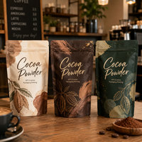 Sachets Doypack Personnalisés pour Poudre Alimentaire, Anti-humidité, en Feuille d'Aluminium Imprimée, pour Cacao et Matcha, Emballages Scellés