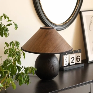 Lampe <span class=keywords><strong>de</strong></span> table en bois <span class=keywords><strong>de</strong></span> style français, luxe léger, ambiance charmante <span class=keywords><strong>de</strong></span> style japonais, rétro nostalgique, pour chambre d'hôtes, salon <span class=keywords><strong>et</strong></span> chambre à coucher - Product Image 3