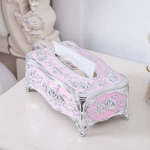 Klasik çiçek süslemeleri düğün akrilik doku kutusu ev deco için - Product Image 5