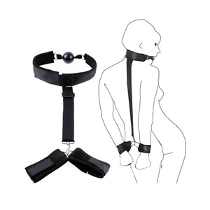 YPM Gag Ball avec menottes Bdsm balle bouche Gag avec contraintes Sm Kit adulte sexe Bondage pour Couples - Product Image 2