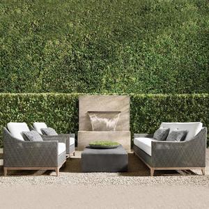 Divano da Esterno per Cortile, Resistente alla Pioggia e al Sole, in Rattan per Villa, Hotel e Giardino, Stile Simile - Product Image 1