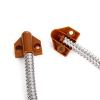 En gros Boucle de porte blindée en acier inoxydable avec base ABS marron, flexible et à montage apparent, pour systèmes d'alarme de sécurité