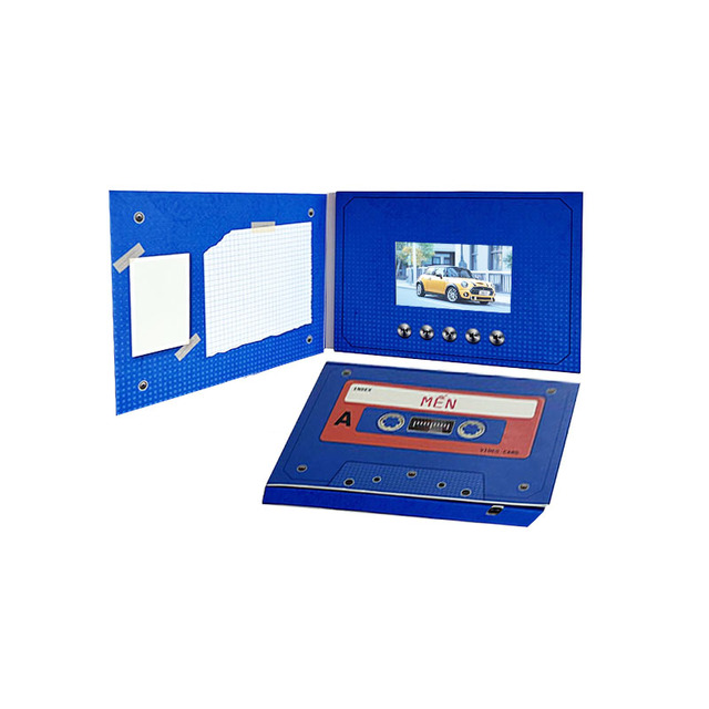 Custom Logos Paper USB Memory 4.3 Inch Book LCD Business Card Gift Screen MP4 Player Handmade Greeting Video Brochure YNG Brand