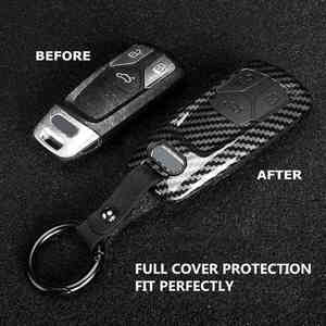 Funda mate de fibra de carbono ABS para llave de coche, carcasa para <span class=keywords><strong>Audi</strong></span> <span class=keywords><strong>A6</strong></span> A5 Q7 S4 S5 A4 B9 Q7 A4L 4m TT TTS RS 8S <span class=keywords><strong>2016</strong></span> 2017 2018, accesorios - Product Image 2