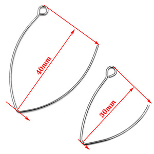 Stainless Steel V-Shaped Ear <b>Hooks</b> 30-40mm DIY <b>Earring</b> Accessories Large Jewelry Findings - Product Image 3