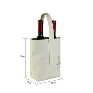 Vietnam personnalisé LOGO impression Sublimation coton vierge toile fête mariage cadeau vin sac pour bouteilles de vin - Product Image 5