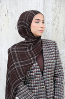 Hijab foulard musulman malaisien tendance à carreaux personnalisé printemps 2026, doux et respirant pour les hijabs musulmans en modal