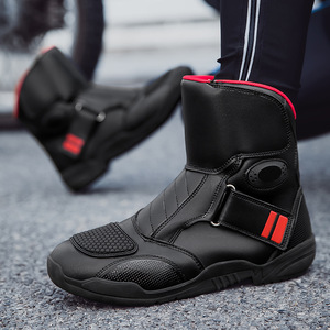 Bottes de Course Moto et de Cyclisme Imperméables Quatre Saisons pour Hommes avec Doublure en Mesh, Chaussures d'Hiver de Chevalier pour la Randonnée et le Voyage - Product Image 1