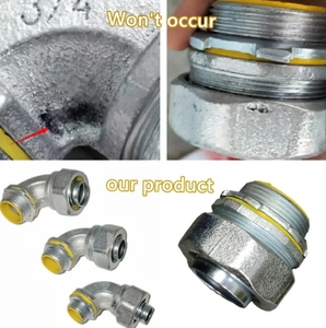 3/4 sắt dễ uốn \ "góc 90 độ chất lỏng chặt chẽ nối cách điện họng 45 ° kim loại ống dẫn Phụ kiện <span class=keywords><strong>Flex</strong></span> ống dẫn - Product Image 5