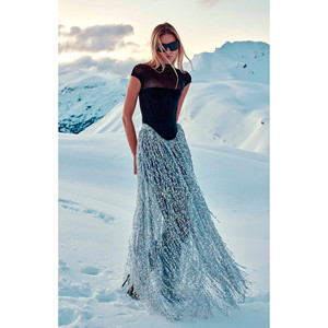 Auza Corset <b>Top</b> <b>Silver</b> Fringe Skirt Dress - Product Image 1