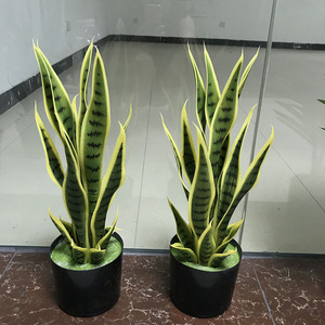 50cm 16 <span class=keywords><strong>hojas</strong></span> bonsái serpiente planta plástico borde amarillo serpiente artificial planta - Product Image 1
