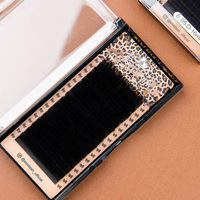 Extensions de cils en velours 0.02, faites à la main, fournitures pour extensions de cils, plateaux de cils super noirs, sans cruauté, naturels, doux, personnalisables
