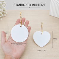 Ornement rond en céramique vierge personnalisable par sublimation pour la maison, Noël, décoration suspendue, faible MOQ, vente en gros