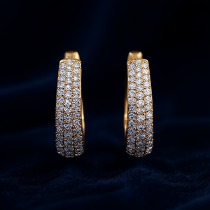 Orecchini a Cerchio E2998 in Oro Bianco con Cristalli e Strass, Lussuosi Accessori da Donna per Uso Quotidiano - Product Image 2