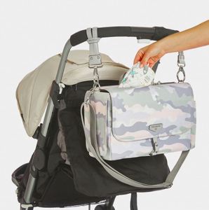 Bolsa Organizadora de Pañales para Bebé, de Poliéster con Impresión Digital Personalizada, Múltiples Bolsillos, Ganchos para Cochecito, Correa Ajustable - Product Image 1