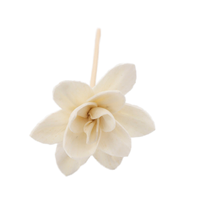 Fleur de Dahlia en Bois de Sola de 5 cm, Faite à la Main, Diffuseur d'Huiles Essentielles Séchées, Décoration d'Intérieur pour Mariage, Anniversaire, Noël, Naturelle