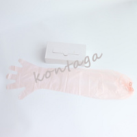 Sarung Tangan Sekali Pakai 90Cm Ekstra Panjang Dengan Tali Elastis, Pelindung Cairan Jangkauan Dalam untuk Pemeriksaan Internal Sapi
