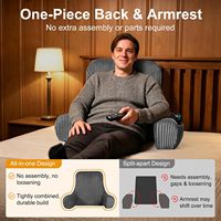 Coussin de lecture individuel pour lit, avec support dorsal et accoudoirs, en PU