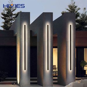 ไฟ LED ติดผนังอลูมิเนียมหรูหรา, โคมไฟสวนที่สร้างสรรค์ผ่านการส่งผ่านสูงสำหรับสนามหญ้าโถงทางเดินทำจากเหล็กติดผนังกลางแจ้ง - Product Image 2