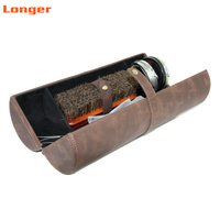 Boîte de rangement pour bijoux et montres en cuir PU avec bouton cylindrique LG7253 - Boîte cadeau luxueuse, style populaire