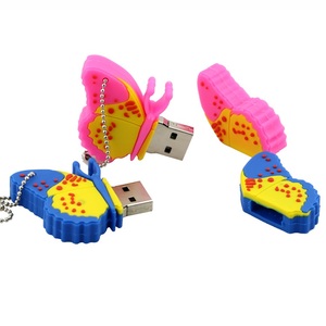 De dibujos animados de silicona mariposa Pen Drive 64GB 32GB 16GB 4GB 2GB 8GB de memoria palo de memoria Usb Flash Drive - Product Image 6