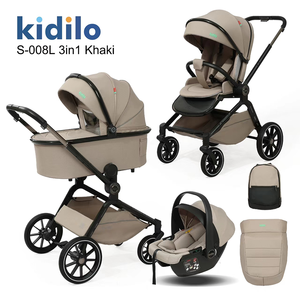 EN1888 &Reach 3-in-1 รถเข็นเด็ก Kidilo แบบพับได้ โครงอะลูมิเนียมน้ำหนักเบา ล้อ PU 3 มิติ รถเข็นเดินทาง - Product Image 4