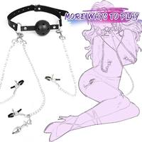 Jouets sexuels pour adultes très demandés pour les couples - Ensemble de bondage en cuir BDSM avec bouchon buccal, pince à tétons et plug anal pour femmes