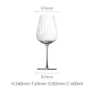 Copa de cristal a rayas con forro vertical Vintage copas de vino acanaladas redondas transparentes con línea de rayas ladrón estilo Origami de lujo - Product Image 5